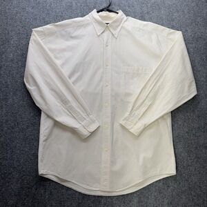 Structure Mens Medium Button Down‎ Shirt White Check Long Sleeve